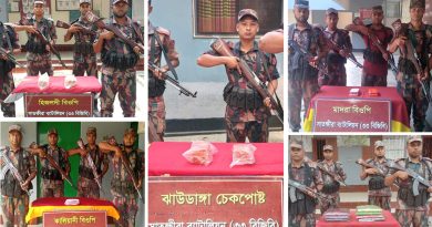 বিজিবির অভিযানে প্রায় পাঁচ লক্ষ টাকার ভারতীয় মালামাল জব্দ