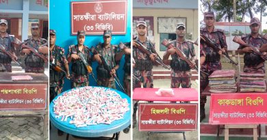 সাতক্ষীরায় বিজিবির অভিযানে প্রায় ৬ লক্ষ টাকার ভারতীয় মালামাল জব্দ