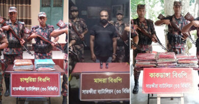 সাতক্ষীরার সীমান্ত থেকে মাদকসহ বিপুল ভারতীয় মালামাল জব্দ, আটক-১