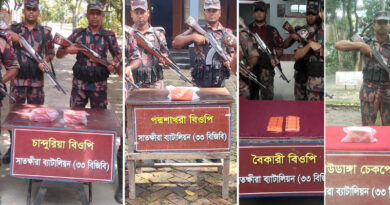সাতক্ষীরায় প্রায় সাড়ে ১০ লক্ষ টাকার ভারতীয় মালামাল জব্দ করেছে বিজিবি