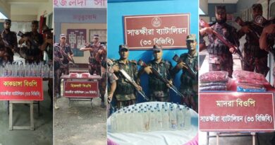 সাতক্ষীরা সীমান্তে বিজিবির অভিযানে ৮৫ বোতল মদসহ ৬.৩৯ লাখ টাকার পণ্য জব্দ