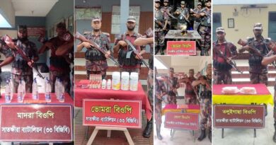 সাতক্ষীরা সীমান্ত থেকে প্রায় ৭ লক্ষ টাকা মূল্যের ভারতীয় চোরাচালানী পণ্য জব্দ