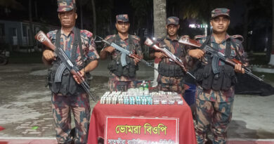 সাতক্ষীরায় বিজিবির অভিযানে ২০ বোতল মদসহ সাড়ে ১৪ লক্ষাধিক টাকার মালামাল জব্দ