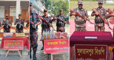 সাতক্ষীরার সীমান্তে বিজিবির বিশেষ অভিযানে প্রায় চার লাখ টাকার ভারতীয় মালামাল জব্দ