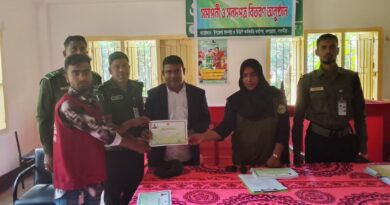 কলারোয়ায় আনসার ও ভিডিপি মৌলিক প্রশিক্ষণের সমাপনী ও সনদপত্র বিতরণ