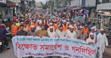গণভোটের রায় বাস্তবায়নের দাবিতে সাতক্ষীরায় ১১ দলের গণমিছিল