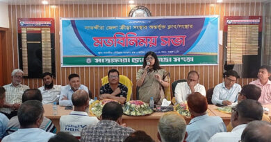সাতক্ষীরায় জেলা ক্রীড়া সংস্থার নবগঠিত কমিটির প্রথম মতবিনিময় সভা