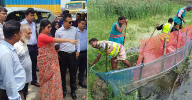 সাতক্ষীরায় খাল ও অপরিকল্পিত ঘের থেকে নেট-পাটা অপসারণ শুরু